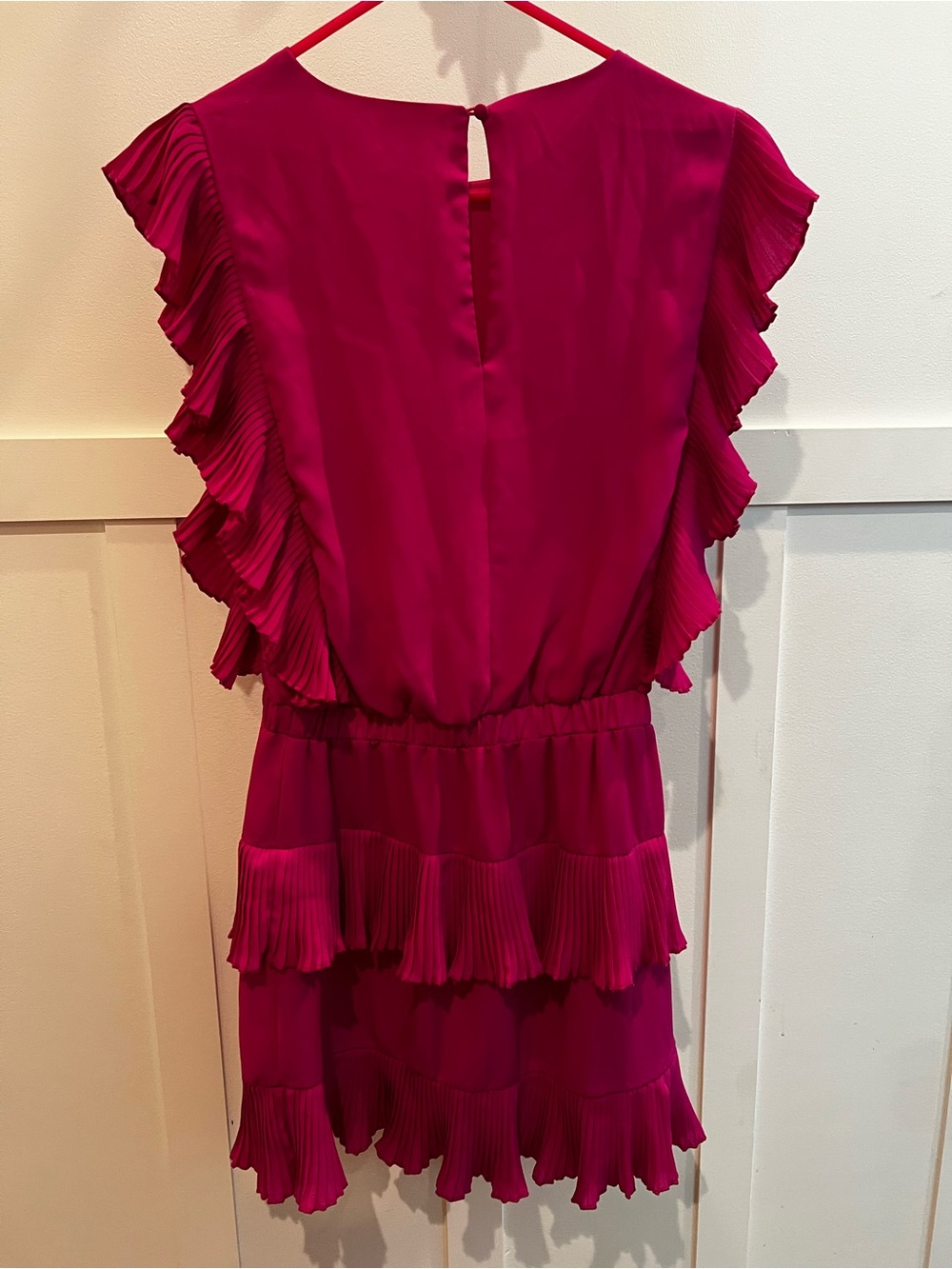 TCEC Fuchsia Pleated Ruffle Mini Dress - Picture 3 of 3